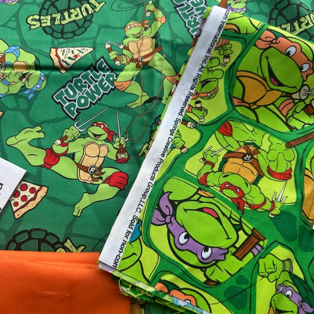 Teenage Mutant Ninja Turtles TMNT Fabric Bundle 7‎ Pieces 3.75 Yards Total - Picture 9 of 12